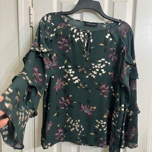 Ivanca Trump floral ruffle bell sleeve blouse